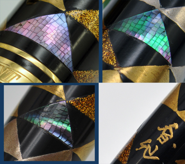 Platinum Diamond Tech Pyramid Makie 18kt Fountain Pen3.JPG